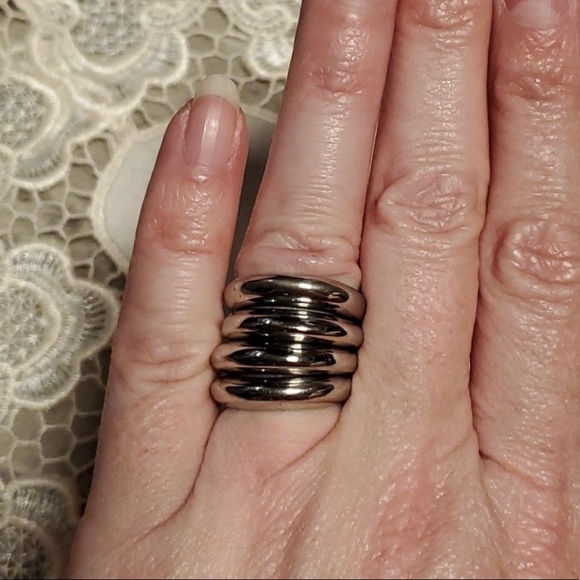 Vintage Silver Bubble Stackable Rings - Picture 2 of 3